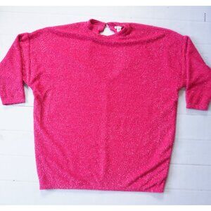 H&M Women Pink Glitter Sweater Dress Top – Size XL